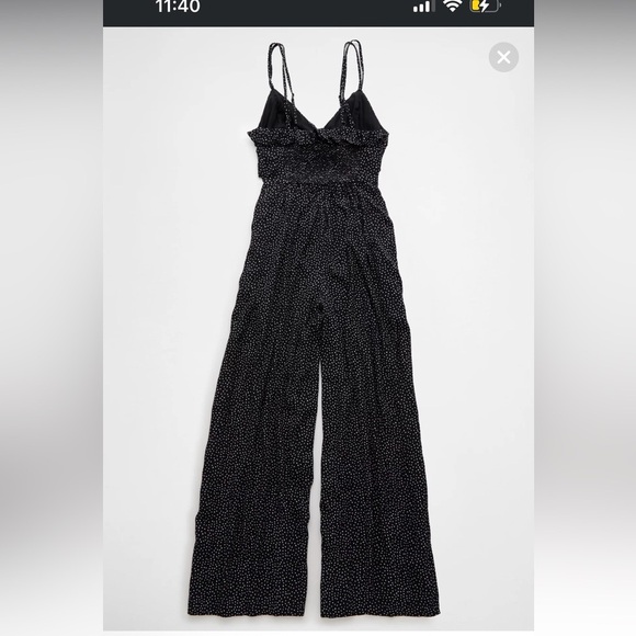 NWT AE Black and White Polka Dot Jumpsuit - Picture 4 of 8